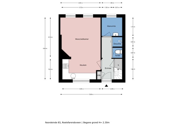 Floorplan - Noordeinde 83, 2371 CN Roelofarendsveen